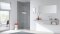 The picture shows a Viessmann electric DHW system in a bathroom.