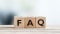 Cubes with the letters FAQ