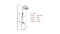 This is an image of the dimensions of the rainshower in the Vitowell easy Rainshower Premium Set (Matt Black).